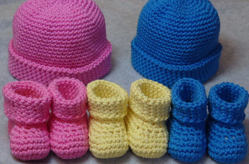 Newborn Crochet Hat & Booties Set – PDF Pattern