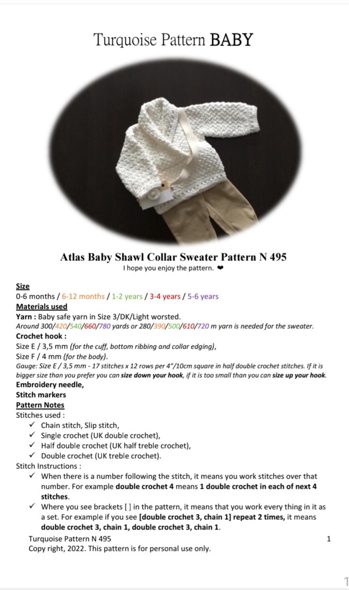 Crochet Pattern PDF Baby Girl Ruffled Romper For five sizes: 0–4 years