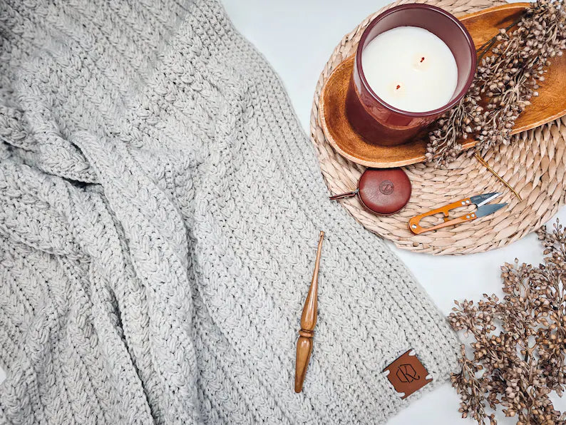 PDF Crochet Pattern + Video – Cozy Braided Wheat Stitch Blanket | 16 Sizes | Beginner-Friendly